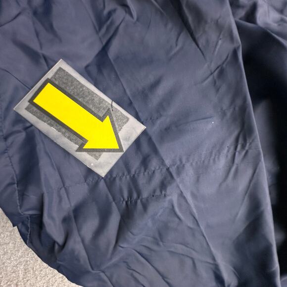 Vintage 70s Win Wear Nylon Varsity Button Lined Jacket Men Large Navy Blue Snap - Picture 13 of 16